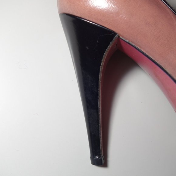 Vtg Prada Delicate Leather Floral Detail At The Top & Bottom Of Heels, Sz 8.5 - Picture 11 of 16